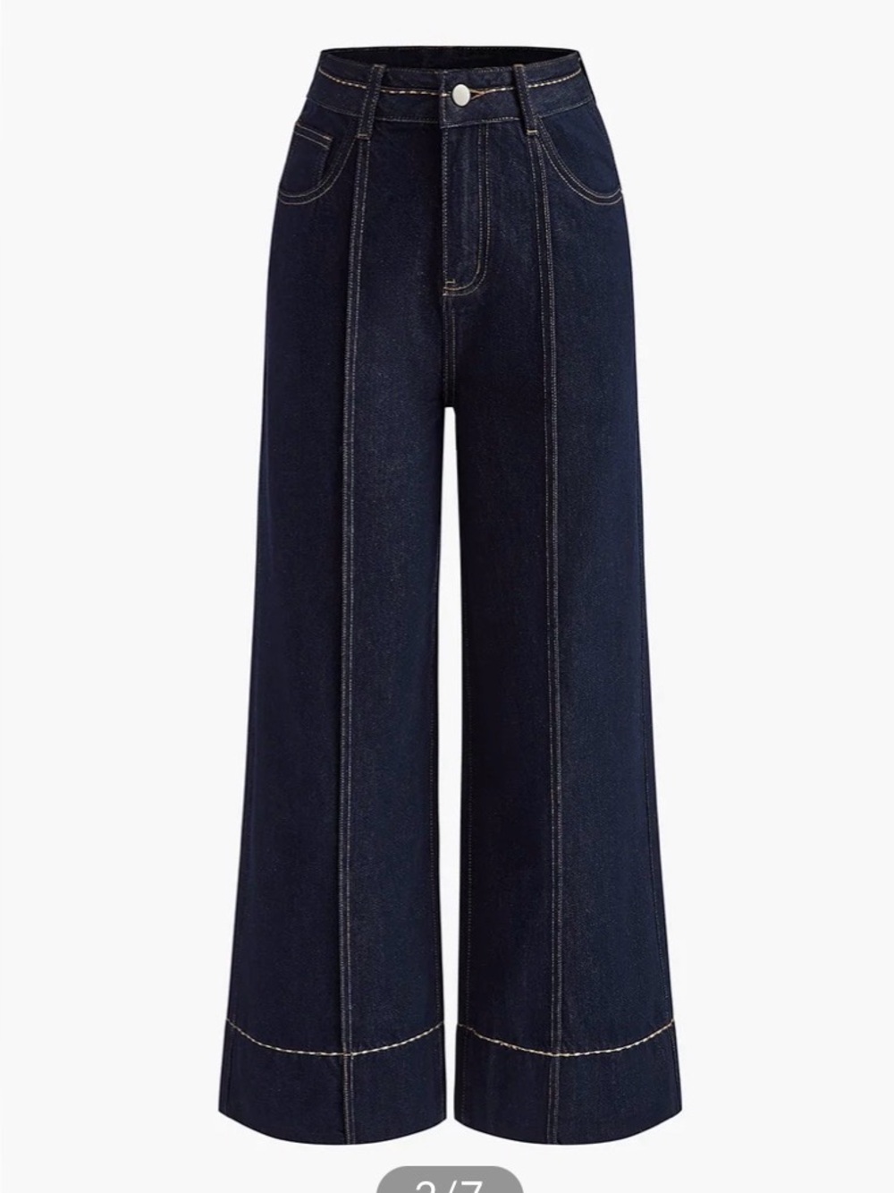 Commense High-Rise Wide Leg Jeans in Dark Indigo size Large